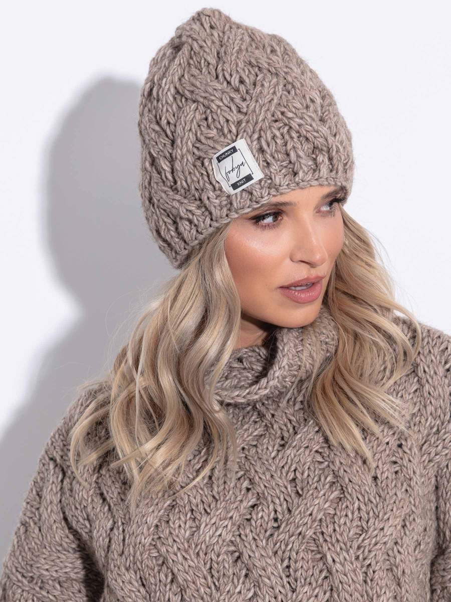 Czapka zimowa Chunky Knit Mocca