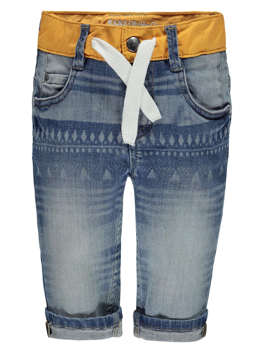Bermudy jeansowe z ciekawym wzorem denim Kanz