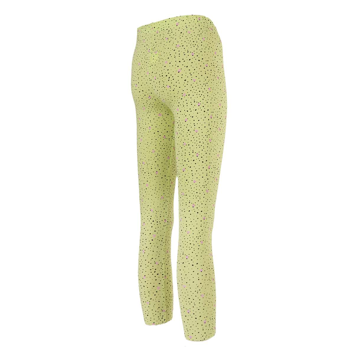 Legginsy kropki i serca limonka