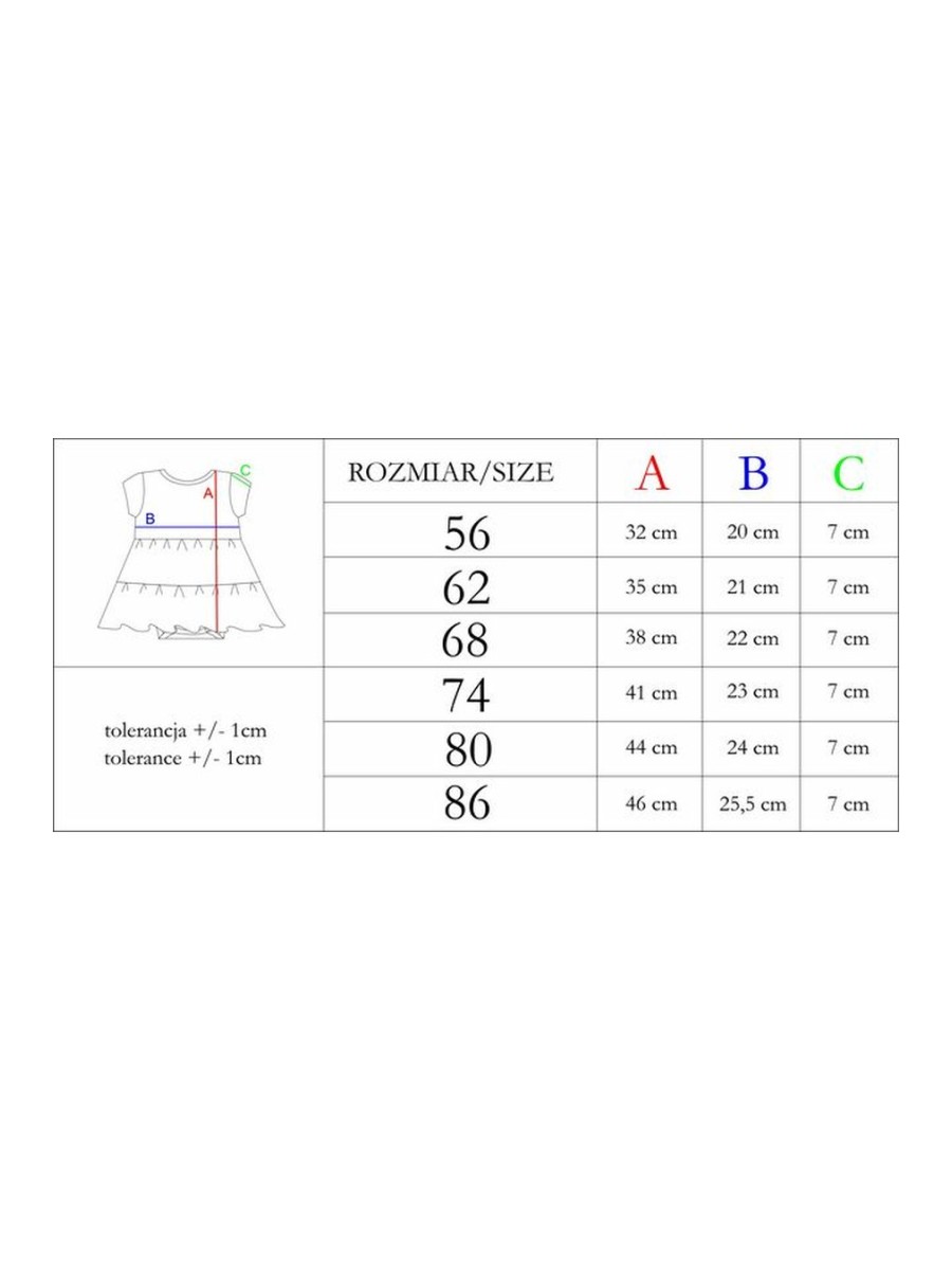 Sukienko-body krótki rękaw dla dziewczynki Nicol