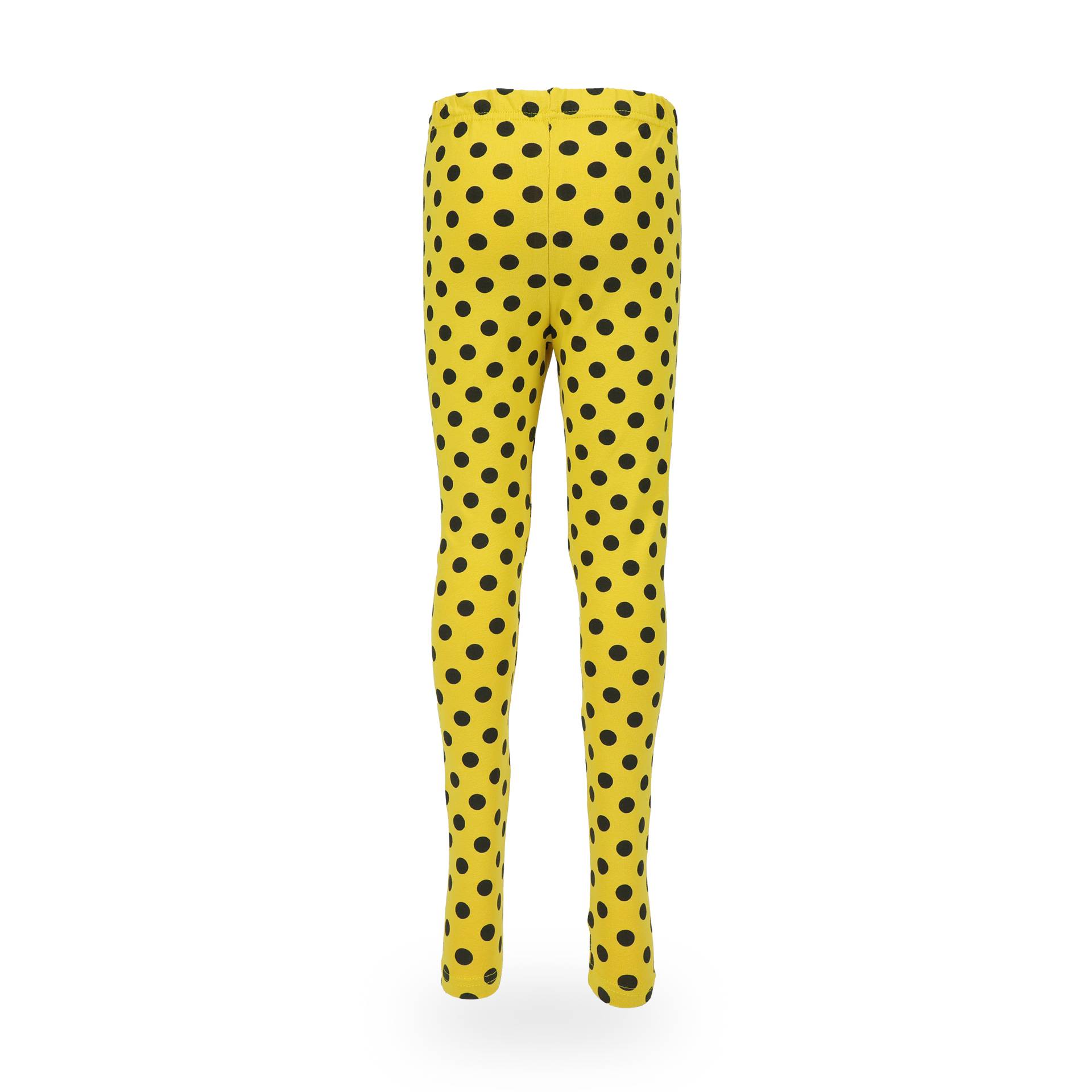 Dziewczęce legginsy, żółte, z nadrukiem w grochy, Tup Tup