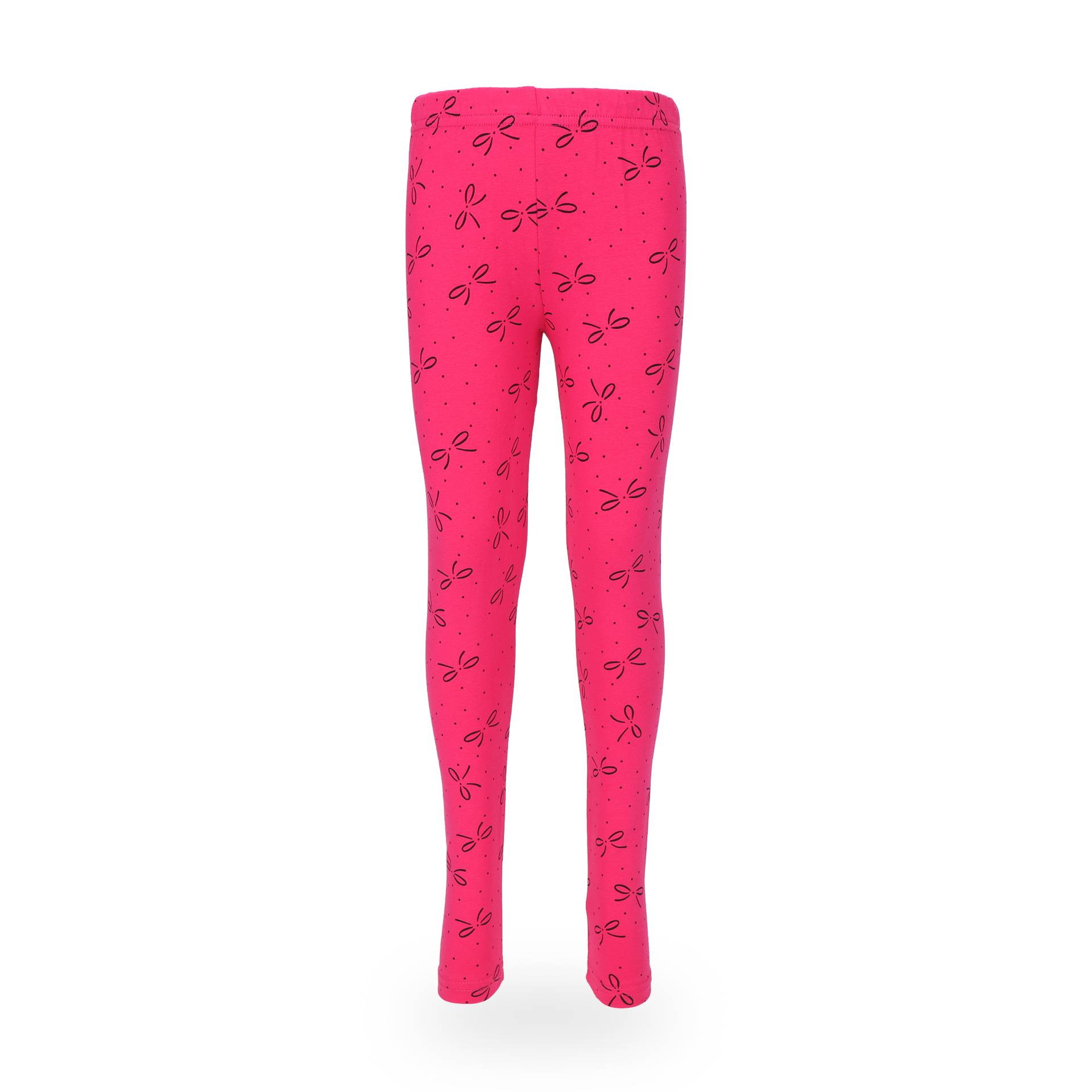 Dziewczęce legginsy, różowe, nadruk w kokardki, Tup Tup