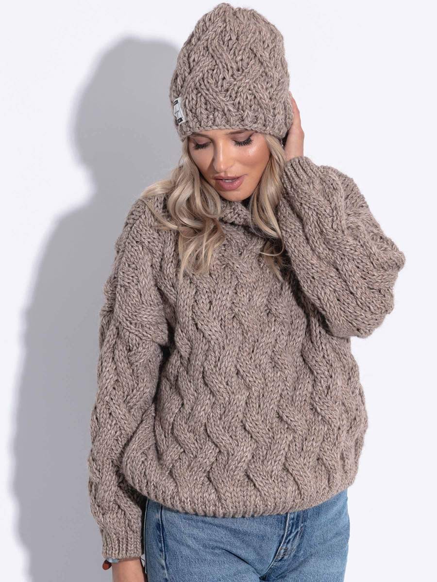 Czapka zimowa Chunky Knit Mocca