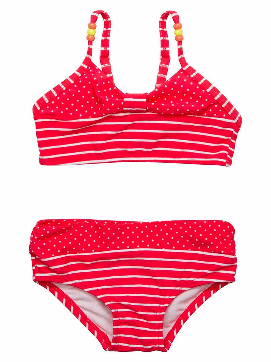 Dziewczęcy dwuczęściowy strój kąpielowy czerwony Kanz