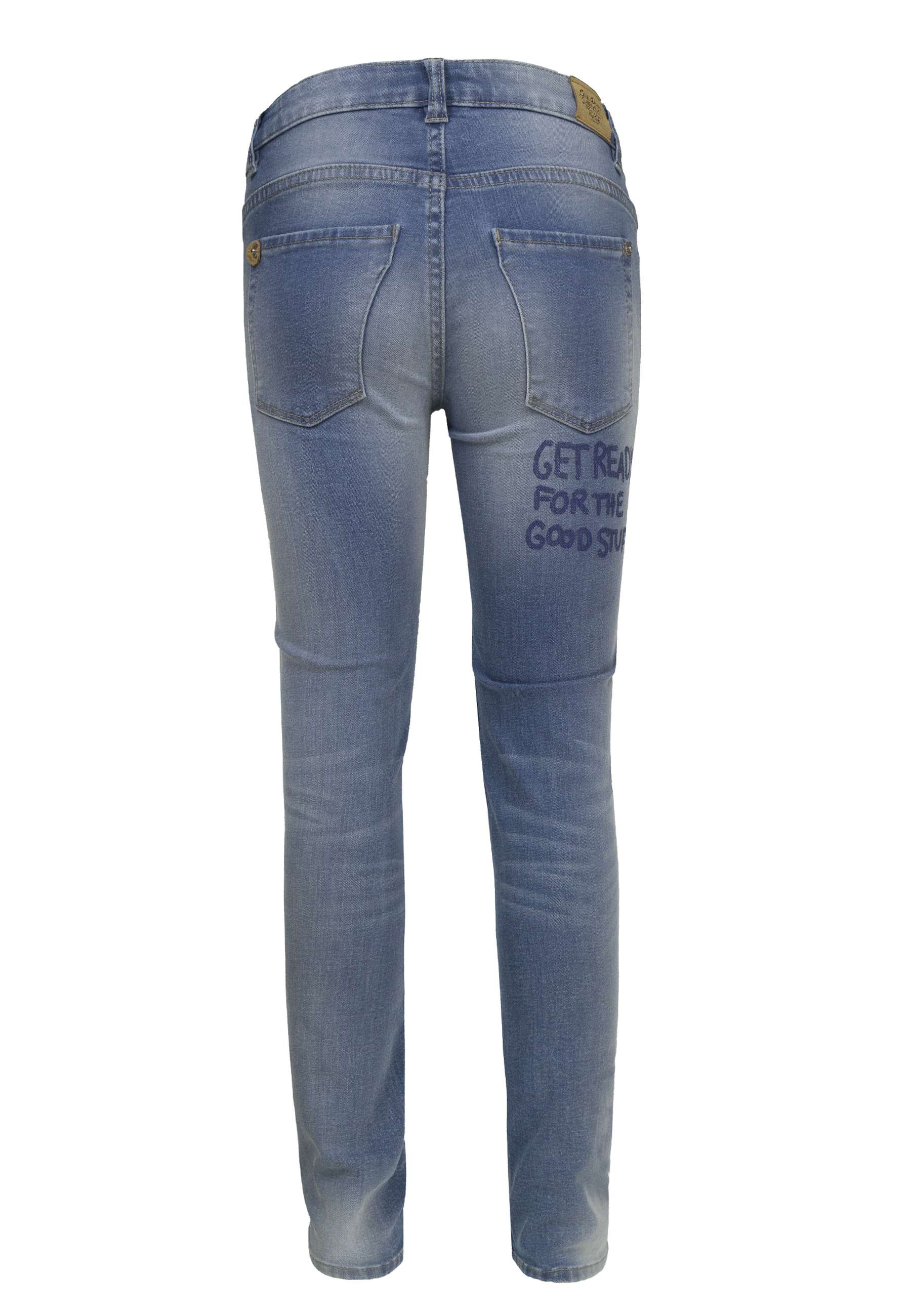 Dziewczęce niebieskie wzorowane jeansy Lemmi