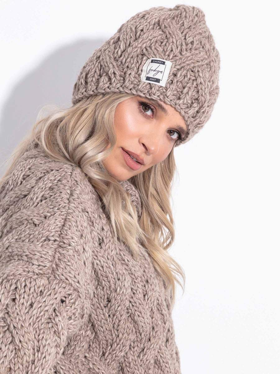 Czapka zimowa Chunky Knit Mocca