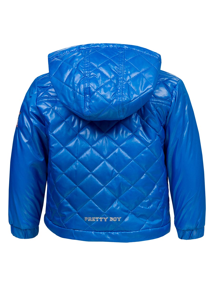 Pikowana kurtka z kapturem niebieska Lief