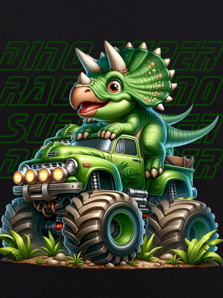 Chłopięca bluza z kapturem Dino super racer czarna Tup Tup