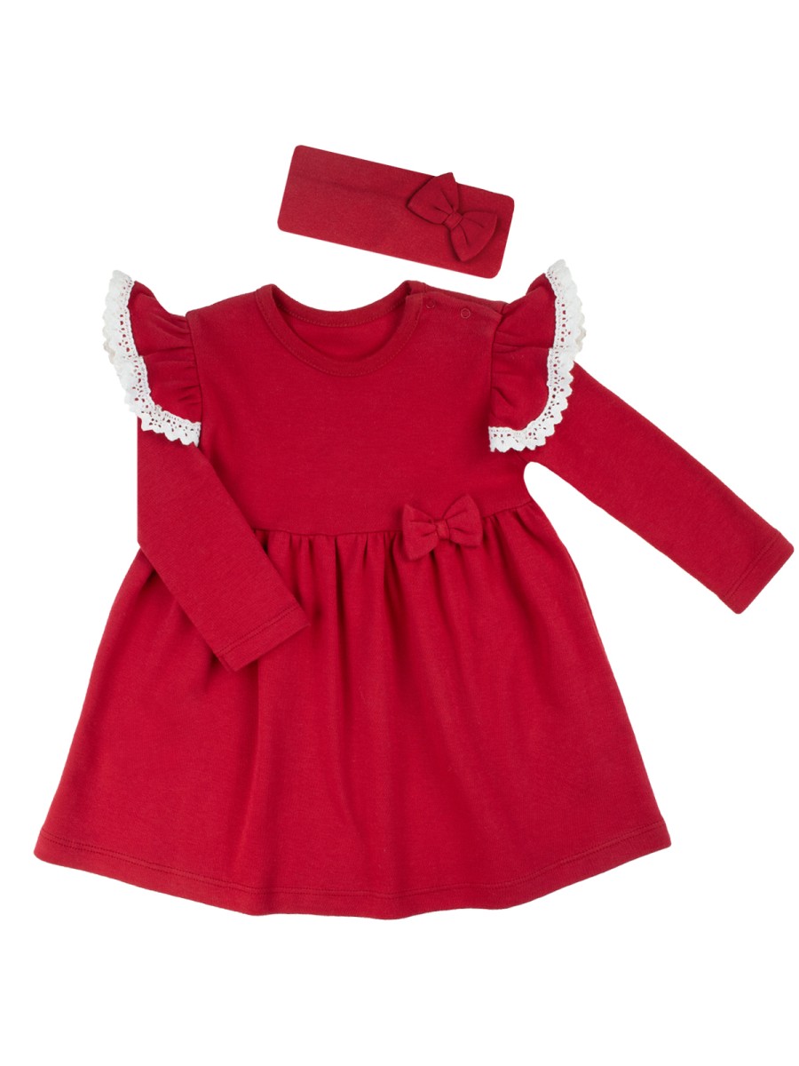 Dziewczęcy komplet sukienka + opaska czerwony Nicol