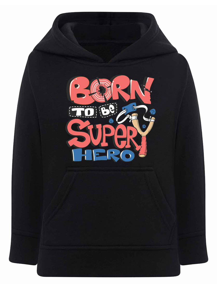 Chłopięca bluza z kapturem Born to be superhero czarna Tup Tup