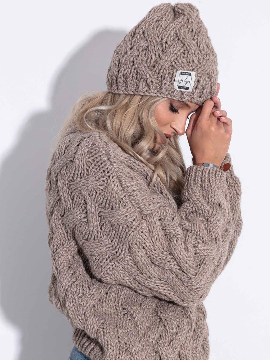 Czapka zimowa Chunky Knit Mocca