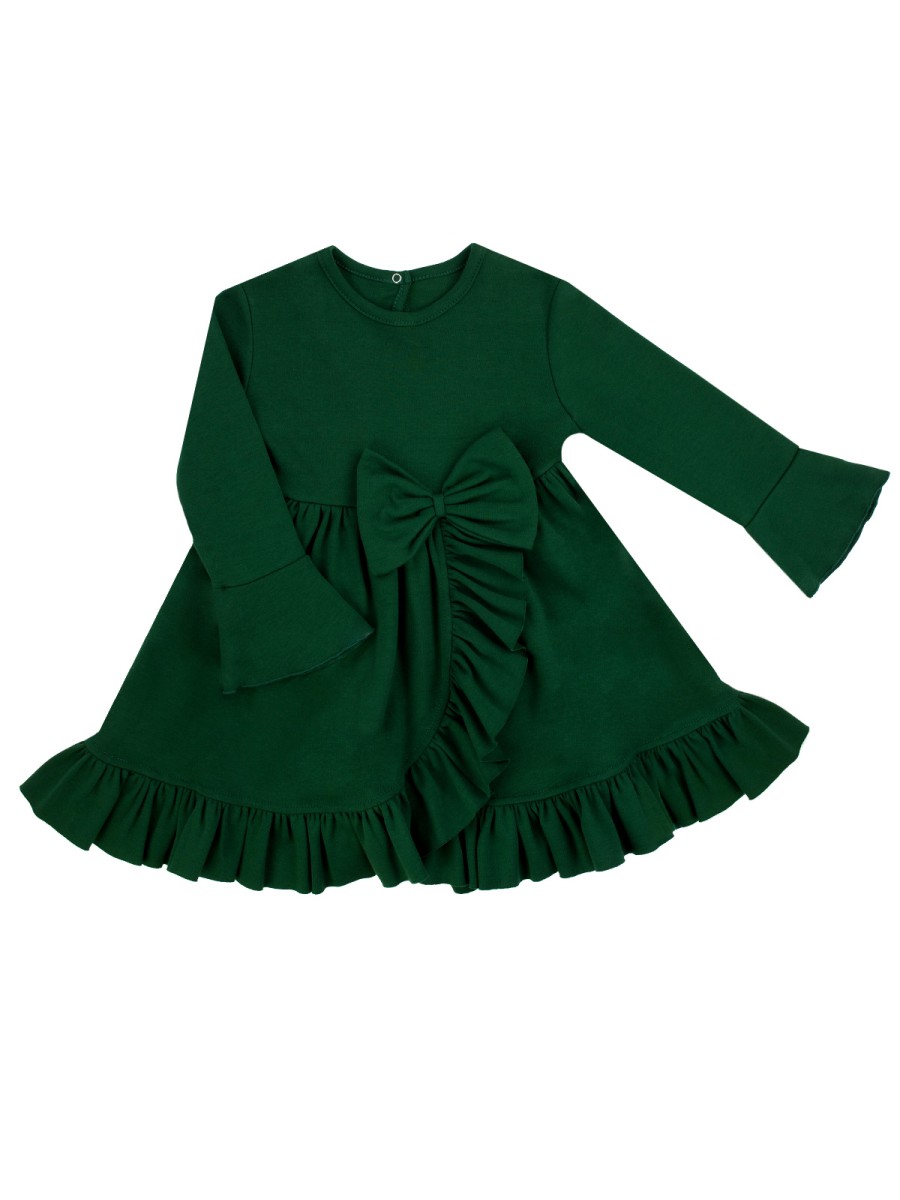 Dziewczęca sukienka z kokardą zielona Nicol