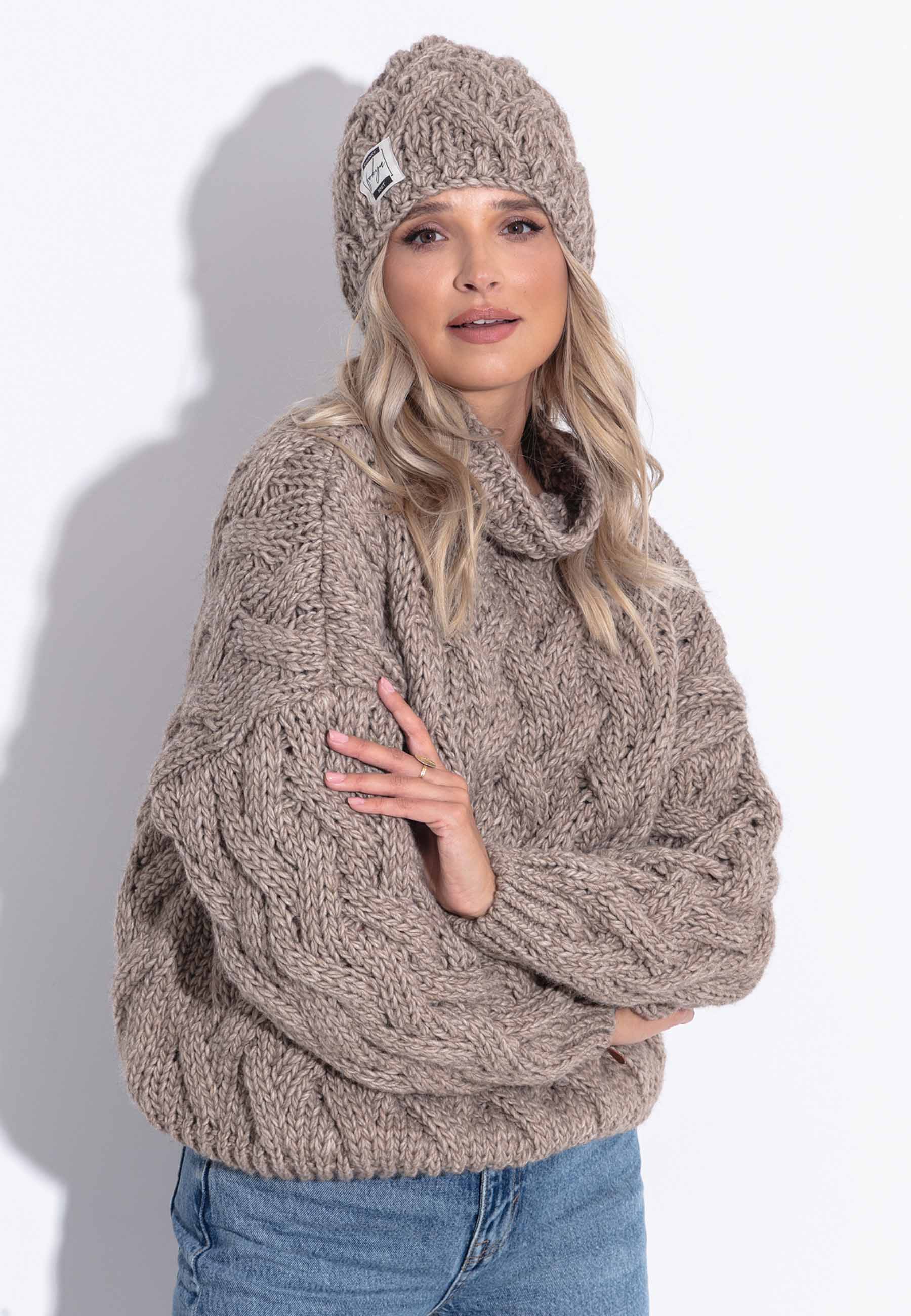 Czapka zimowa Chunky Knit Mocca