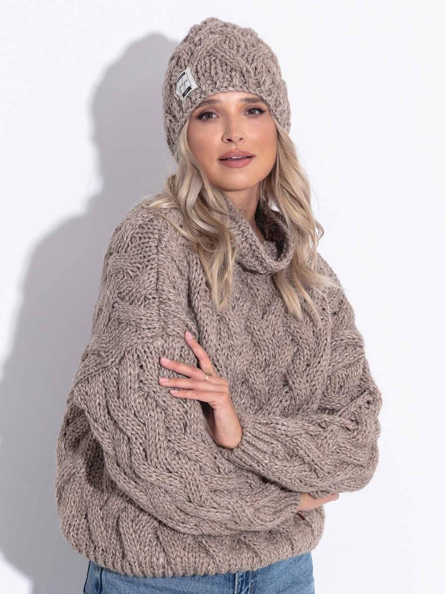 Czapka zimowa Chunky Knit Mocca