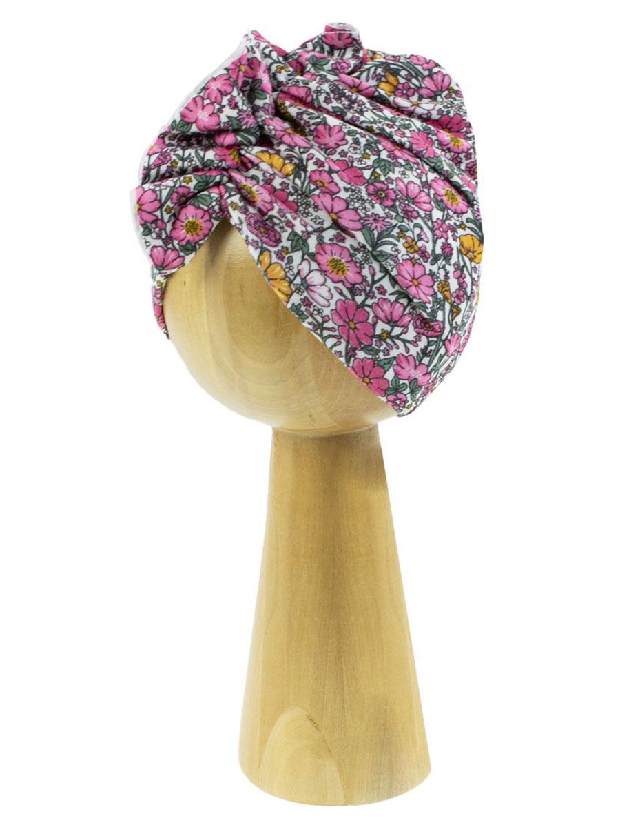 Czapka turban w piękną kolorową łąkę Nicol