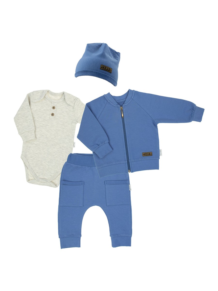 Komplet 4-ro częściowy: bluza, body, spodnie, czapka Nicol