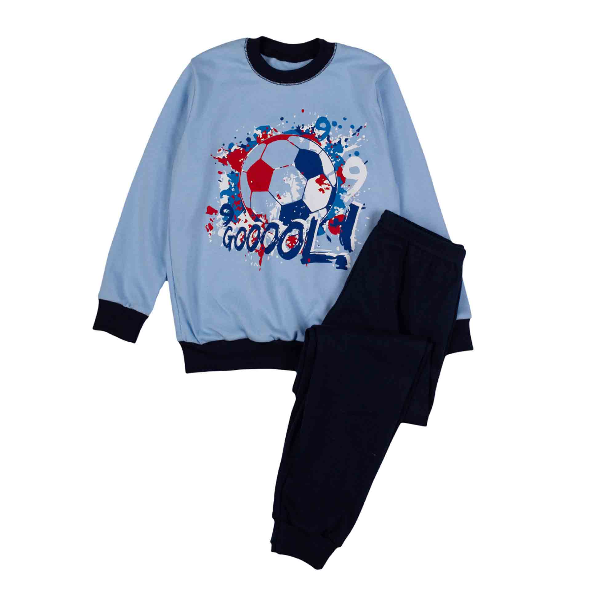 Piżama chłopięca, niebiesko-granatowa, piłka nożna, Tup Tup