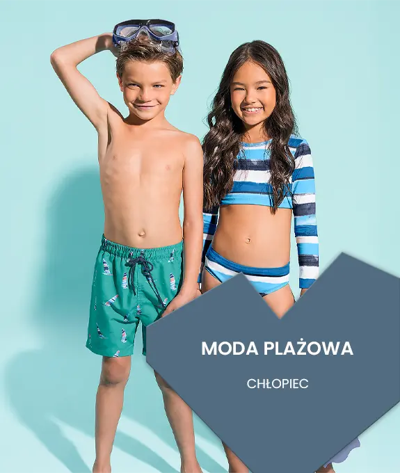 Chłopiec i dziewczynka w strojach kąpielowych - Sprawdź modę plażową dla chłopców w sklepie online