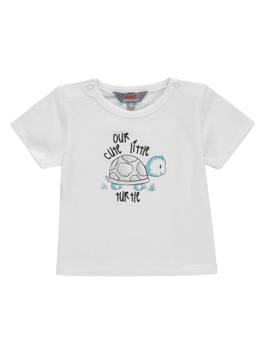 T-shirt niemowlęcy, biały, żółw, Kanz
