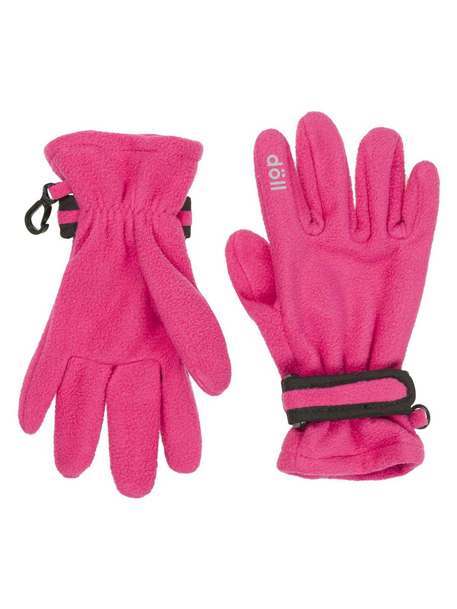 Pięciopalczaste rękawiczki dziewczęce z polaru, różowe, Döll