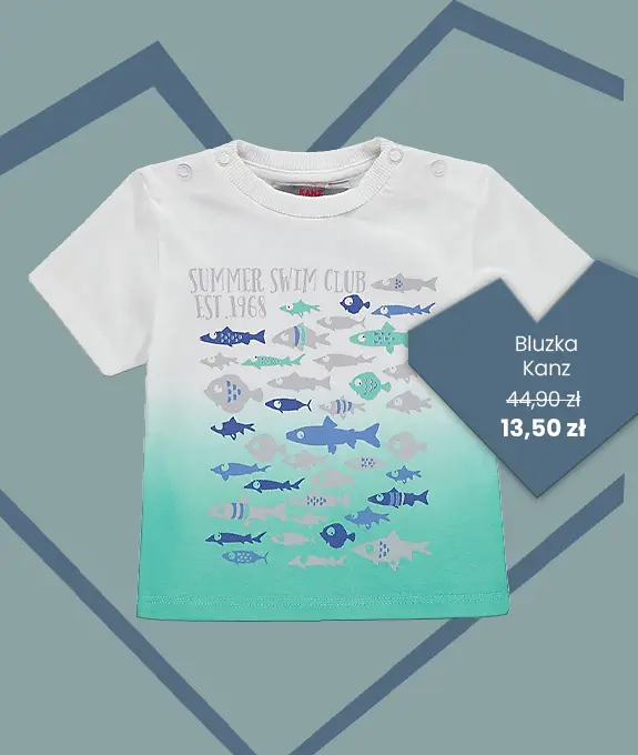 Super cena: chłopięcy t-shirt ombre z nadrukiem w ryby marki Kanz tylko 13,50 zł - Sklep online z odzieżą dla dzieci