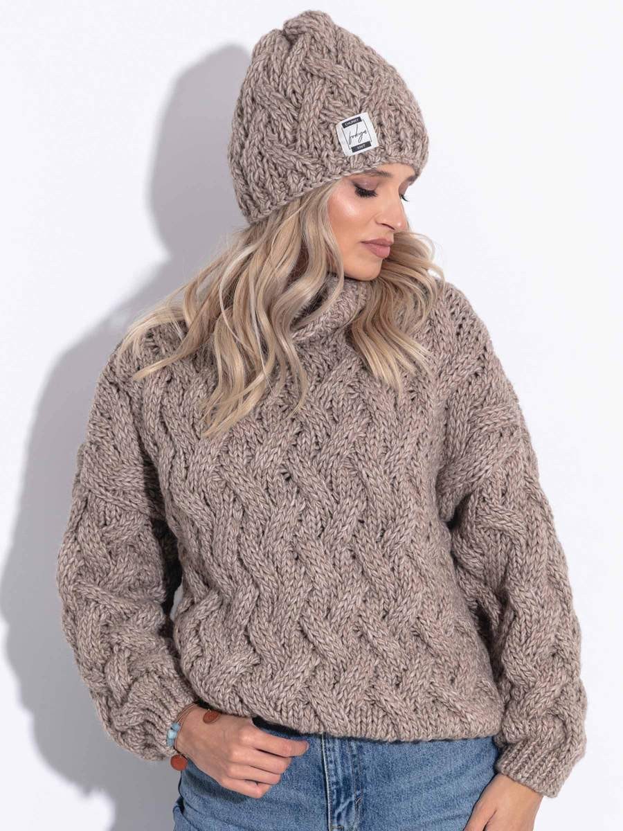 Czapka zimowa Chunky Knit Mocca