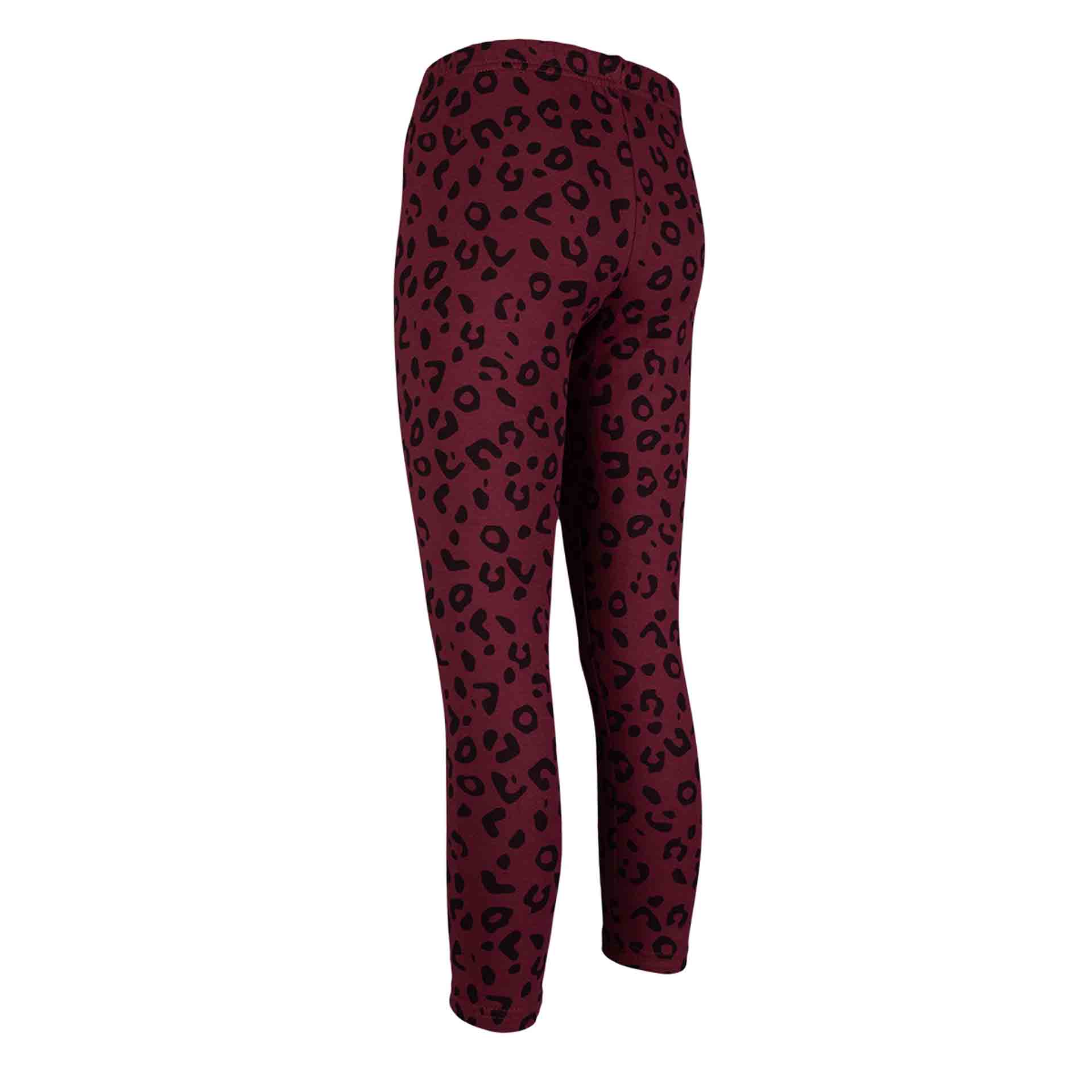 Legginsy ocieplane dziewczęce, pantera, bordo, Tup Tup