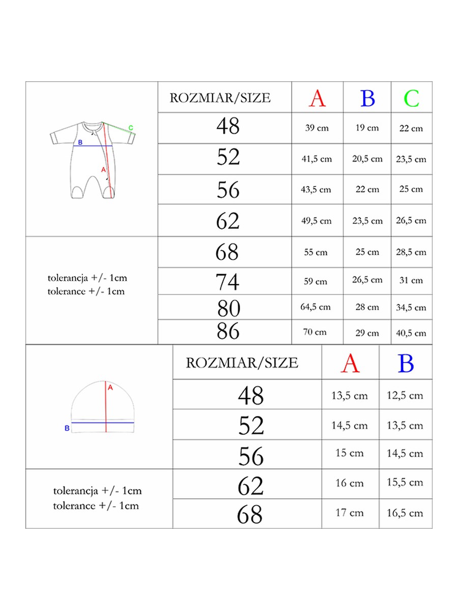 Komplet 2-częściowy pajac + czapka Nicol