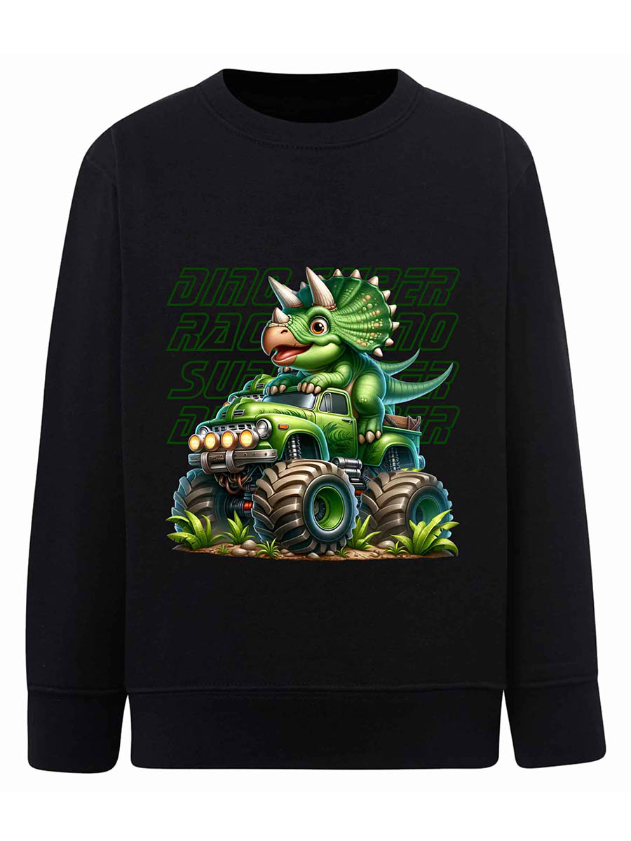 Chłopięca bluza z nadrukiem Dino super racer czarna Tup Tup